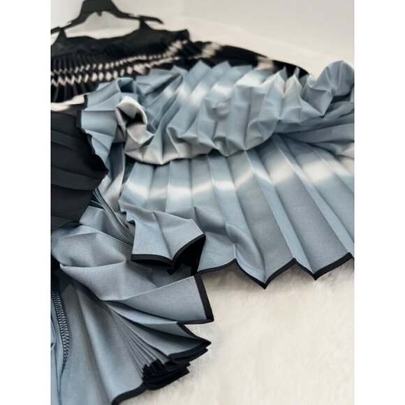 New AllSaints Size L Curtis satin tie dye pleated midi dress *No Sweater Top* - Picture 8 of 13